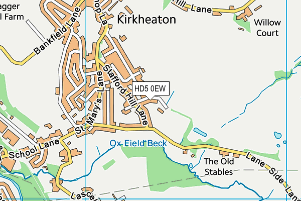 HD5 0EW map - OS VectorMap District (Ordnance Survey)