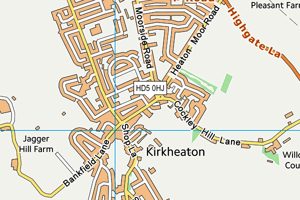 HD5 0HJ map - OS VectorMap District (Ordnance Survey)