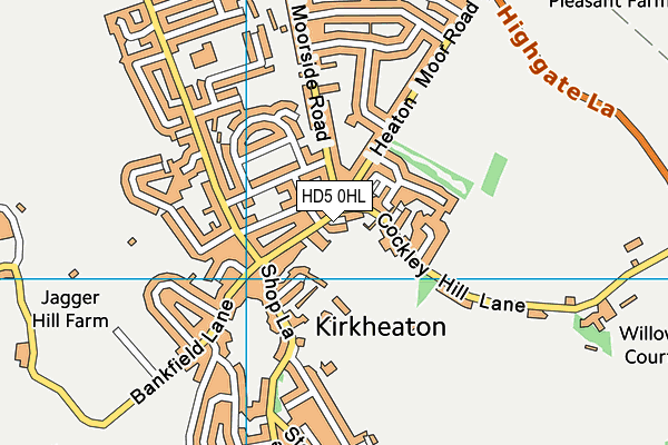 HD5 0HL map - OS VectorMap District (Ordnance Survey)