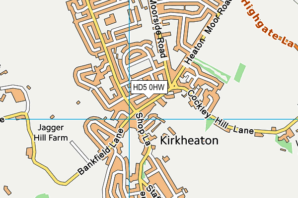 HD5 0HW map - OS VectorMap District (Ordnance Survey)