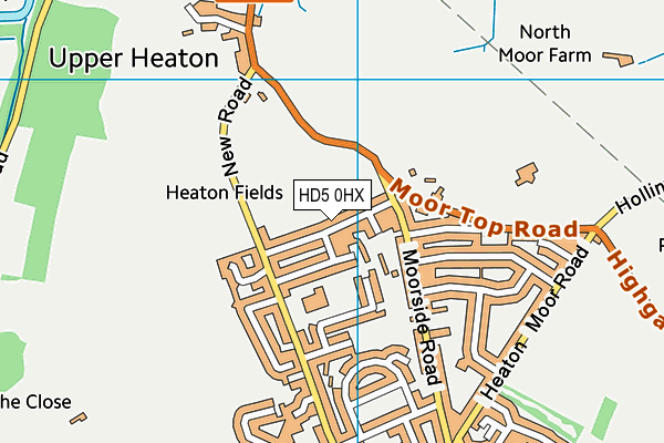 HD5 0HX map - OS VectorMap District (Ordnance Survey)