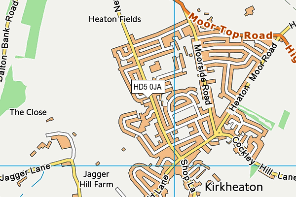 HD5 0JA map - OS VectorMap District (Ordnance Survey)