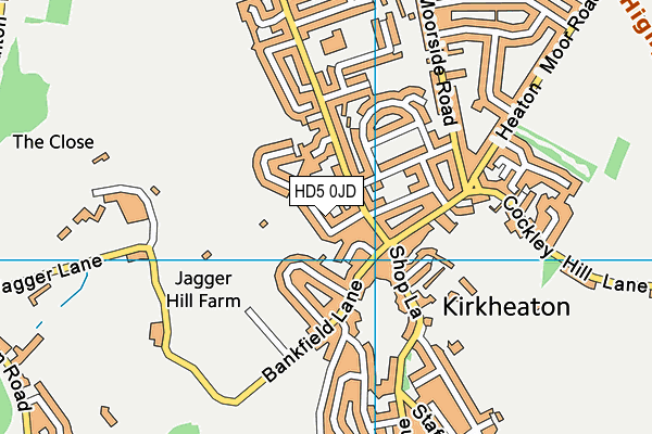 HD5 0JD map - OS VectorMap District (Ordnance Survey)