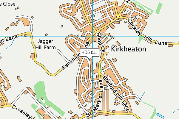 HD5 0JJ map - OS VectorMap District (Ordnance Survey)