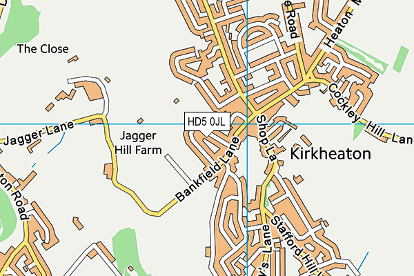 HD5 0JL map - OS VectorMap District (Ordnance Survey)