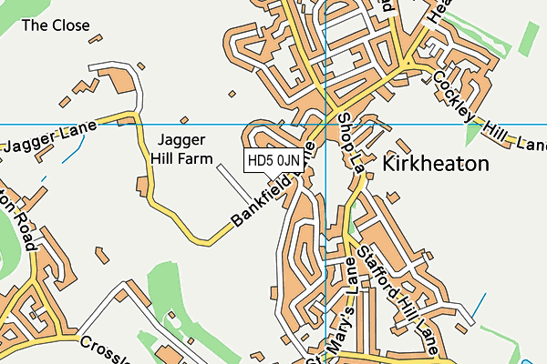 HD5 0JN map - OS VectorMap District (Ordnance Survey)