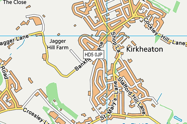 HD5 0JP map - OS VectorMap District (Ordnance Survey)