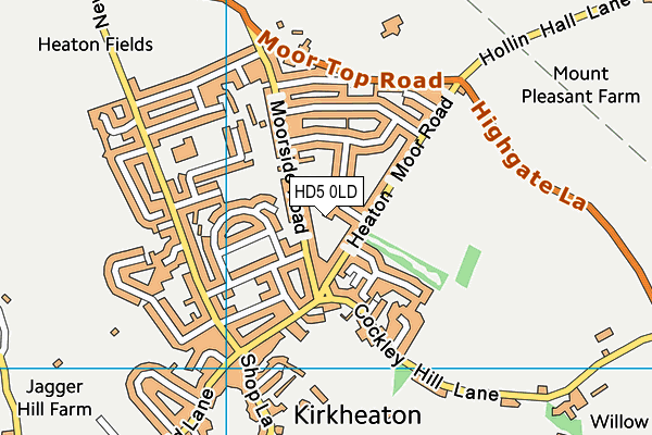 HD5 0LD map - OS VectorMap District (Ordnance Survey)