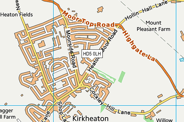 HD5 0LH map - OS VectorMap District (Ordnance Survey)