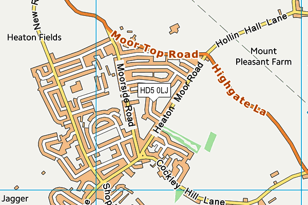 HD5 0LJ map - OS VectorMap District (Ordnance Survey)