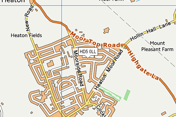 HD5 0LL map - OS VectorMap District (Ordnance Survey)