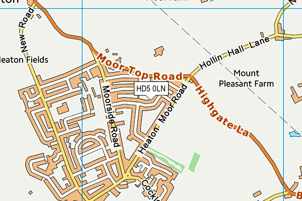 HD5 0LN map - OS VectorMap District (Ordnance Survey)