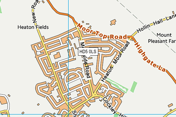 HD5 0LS map - OS VectorMap District (Ordnance Survey)