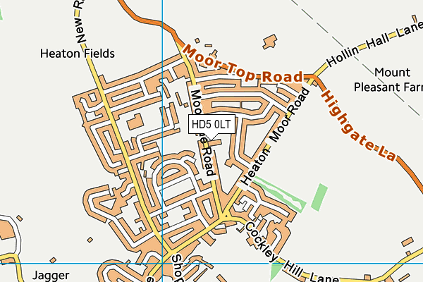 HD5 0LT map - OS VectorMap District (Ordnance Survey)