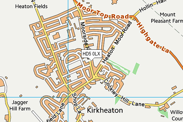 HD5 0LX map - OS VectorMap District (Ordnance Survey)