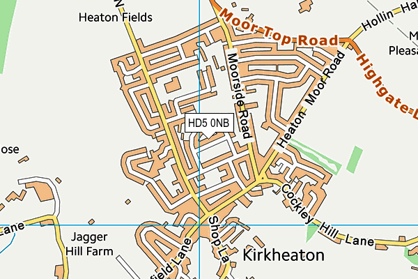 HD5 0NB map - OS VectorMap District (Ordnance Survey)