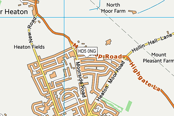 HD5 0NG map - OS VectorMap District (Ordnance Survey)