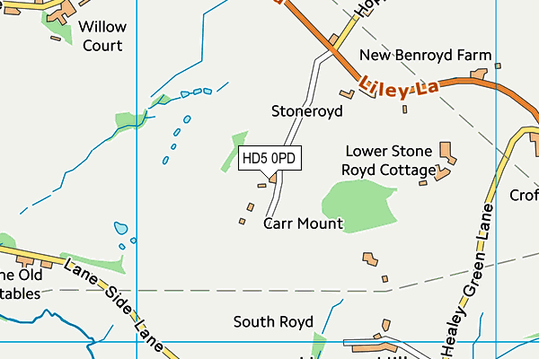 HD5 0PD map - OS VectorMap District (Ordnance Survey)