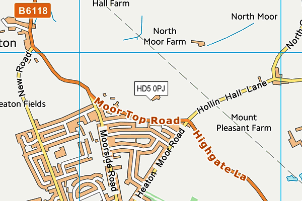 HD5 0PJ map - OS VectorMap District (Ordnance Survey)