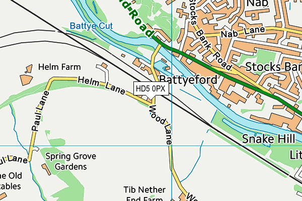 HD5 0PX map - OS VectorMap District (Ordnance Survey)