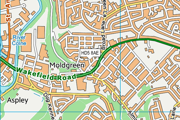 Moldgreen Community Primary School map (HD5 8AE) - OS VectorMap District (Ordnance Survey)