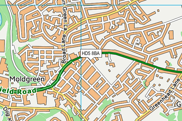 HD5 8BA map - OS VectorMap District (Ordnance Survey)