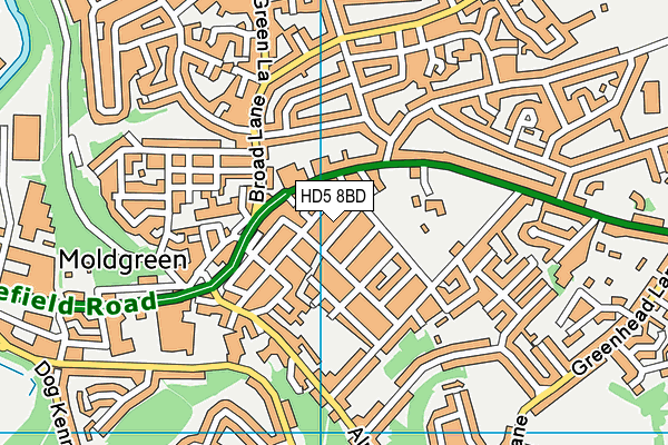 HD5 8BD map - OS VectorMap District (Ordnance Survey)