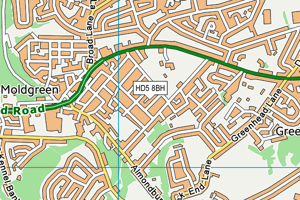 HD5 8BH map - OS VectorMap District (Ordnance Survey)
