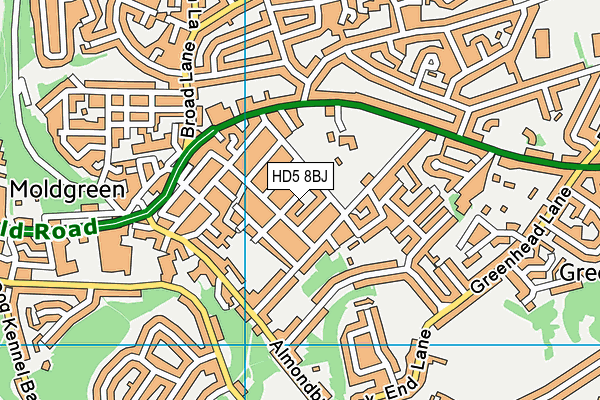 HD5 8BJ map - OS VectorMap District (Ordnance Survey)