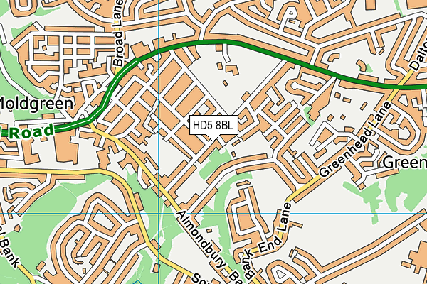 HD5 8BL map - OS VectorMap District (Ordnance Survey)