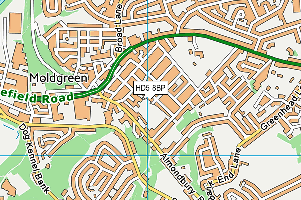 HD5 8BP map - OS VectorMap District (Ordnance Survey)