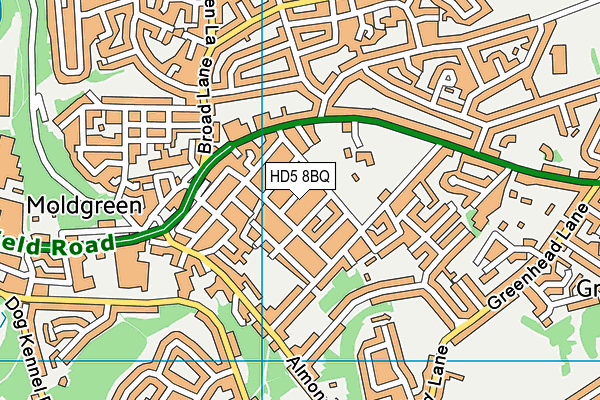 HD5 8BQ map - OS VectorMap District (Ordnance Survey)