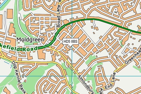 HD5 8BS map - OS VectorMap District (Ordnance Survey)