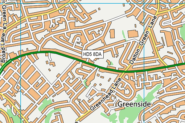 HD5 8DA map - OS VectorMap District (Ordnance Survey)