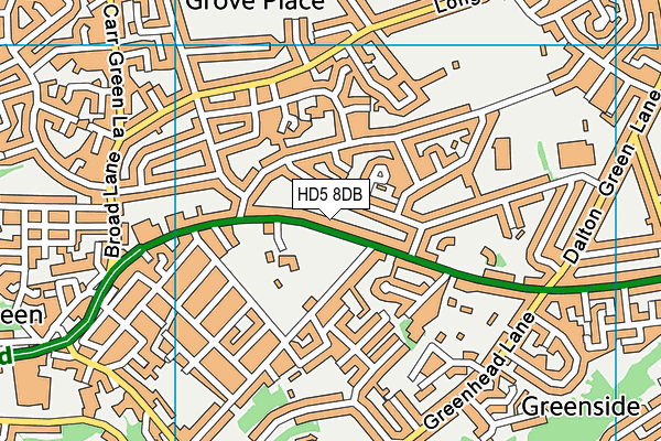 HD5 8DB map - OS VectorMap District (Ordnance Survey)