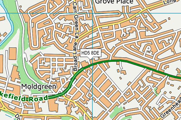 HD5 8DE map - OS VectorMap District (Ordnance Survey)