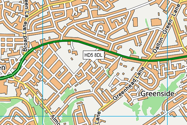HD5 8DL map - OS VectorMap District (Ordnance Survey)