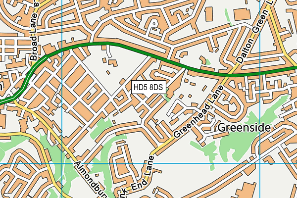 HD5 8DS map - OS VectorMap District (Ordnance Survey)