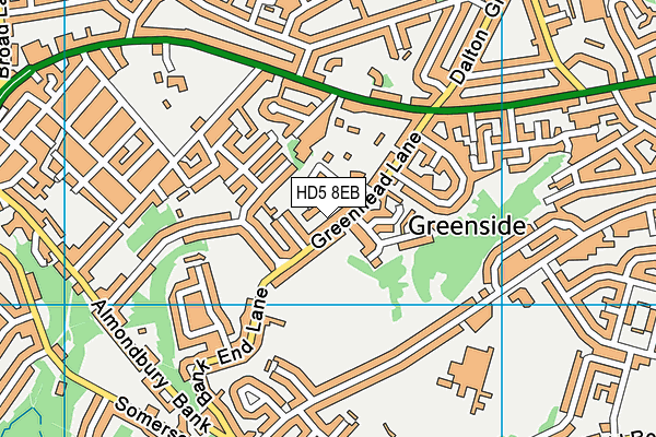 HD5 8EB map - OS VectorMap District (Ordnance Survey)