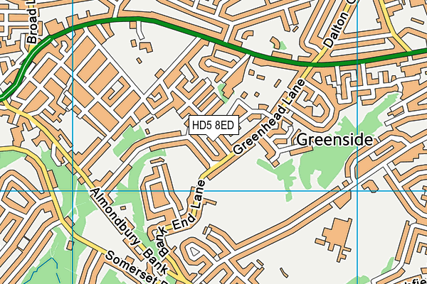 HD5 8ED map - OS VectorMap District (Ordnance Survey)
