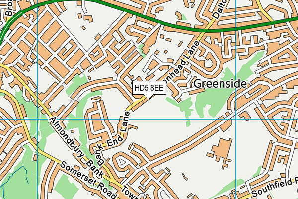 HD5 8EE map - OS VectorMap District (Ordnance Survey)