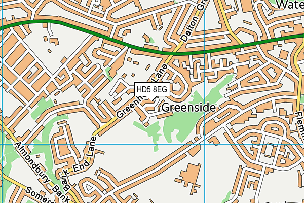HD5 8EG map - OS VectorMap District (Ordnance Survey)