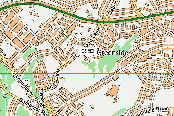 HD5 8EH map - OS VectorMap District (Ordnance Survey)