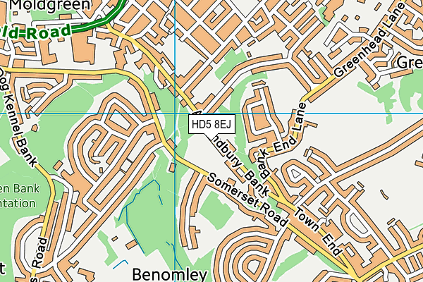 HD5 8EJ map - OS VectorMap District (Ordnance Survey)