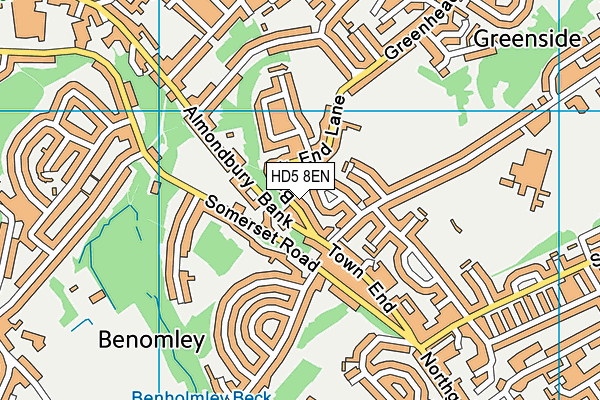 HD5 8EN map - OS VectorMap District (Ordnance Survey)