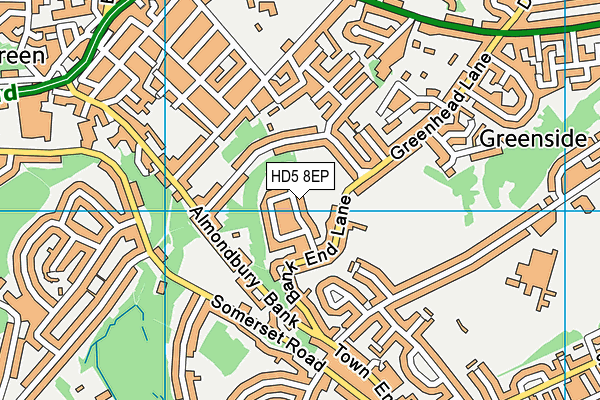 HD5 8EP map - OS VectorMap District (Ordnance Survey)