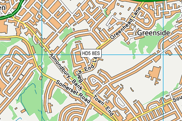 HD5 8ES map - OS VectorMap District (Ordnance Survey)
