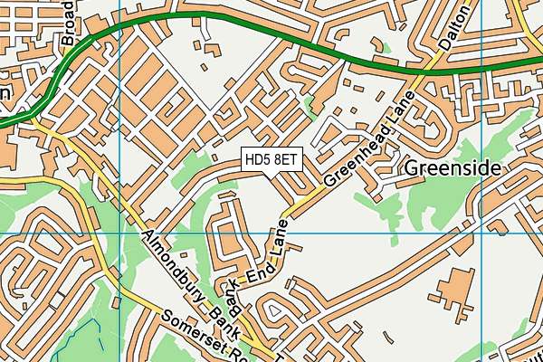 HD5 8ET map - OS VectorMap District (Ordnance Survey)