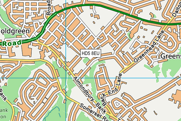 HD5 8EU map - OS VectorMap District (Ordnance Survey)