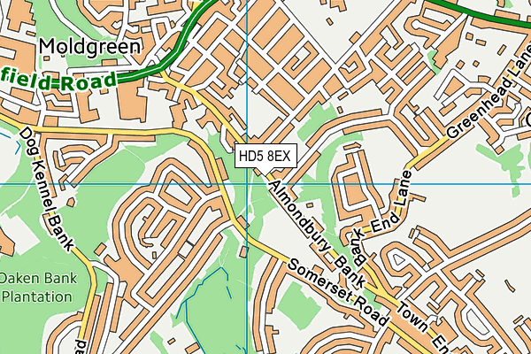 HD5 8EX map - OS VectorMap District (Ordnance Survey)